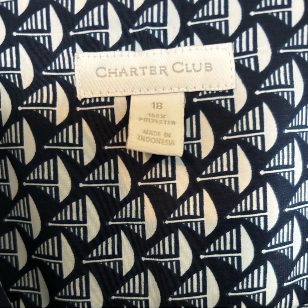 Charter Club Sailboat Nautical Sleeveless A-line Dress with Belt - Picture 4 of 5